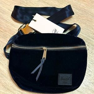Rich Navy Velvet Fanny Pack